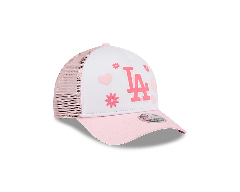 Youth Los Angeles Dodgers Pink Play Kids Trucker New Era 9FORTY M-Crown Adjustable Hat