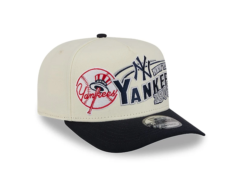 New York Yankees Chrome and Navy MLB Classic 9FIFTY A-Frame Snapback Hat
