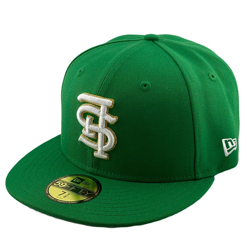 St. Louis Cardinals Green Upside Down Logo 3 Leaf Clover Patch Gray UV New Era 59FIFTY Fitted Hat