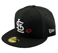 St. Louis Cardinals Black and White Red Lips 2006 World Series Patch UV New Era 59FIFTY Fitted Hat
