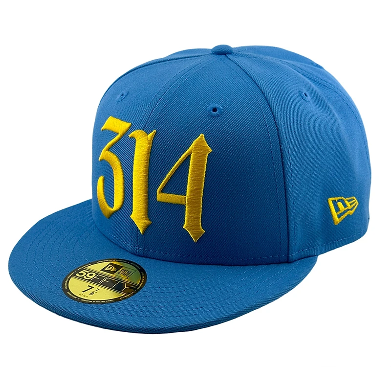 St. Louis Blues Blue 314 Front Logo Patch Arch Batterman UV New Era 59FIFTY Fitted Hat