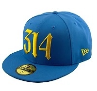 St. Louis Blues Blue 314 Front Logo Patch Arch Batterman UV New Era 59FIFTY Fitted Hat