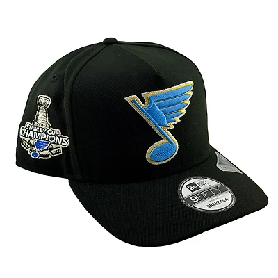 St. Louis Blues Black 2019 Stanley Cup Champions Patch New Era 9FIFTY A-Frame Snapback Hat