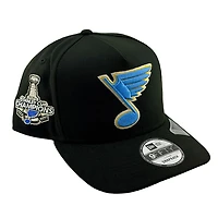 St. Louis Blues Black 2019 Stanley Cup Champions Patch New Era 9FIFTY A-Frame Snapback Hat
