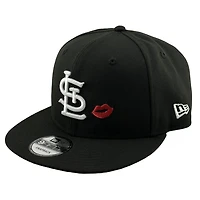 St. Louis Cardinals Black and White Red Lips 2006 World Series Patch Red UV New Era 9FIFTY Snapback Hat