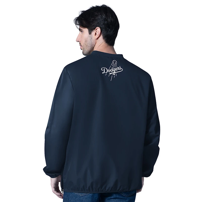 Los Angeles Dodgers Navy Script with LA Logo GIII V-Neck Windbreaker Pullover Jacket