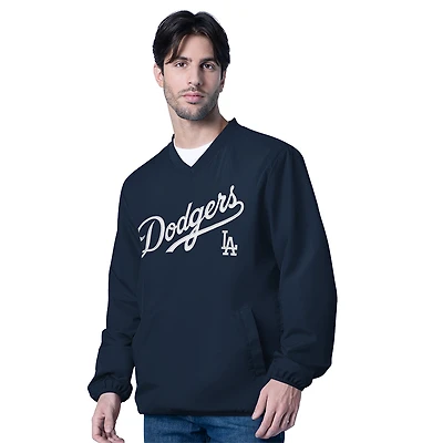 Los Angeles Dodgers Navy Script with LA Logo GIII V-Neck Windbreaker Pullover Jacket