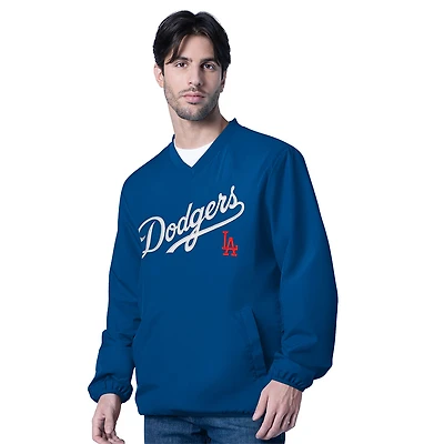 Los Angeles Dodgers Royal Blue Script with Red LA Logo GIII V-Neck Windbreaker Pullover Jacket
