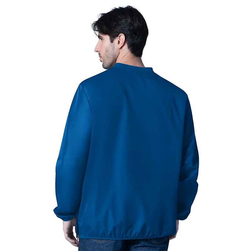 Los Angeles Dodgers Royal Blue Script with Red LA Logo GIII V-Neck Windbreaker Pullover Jacket