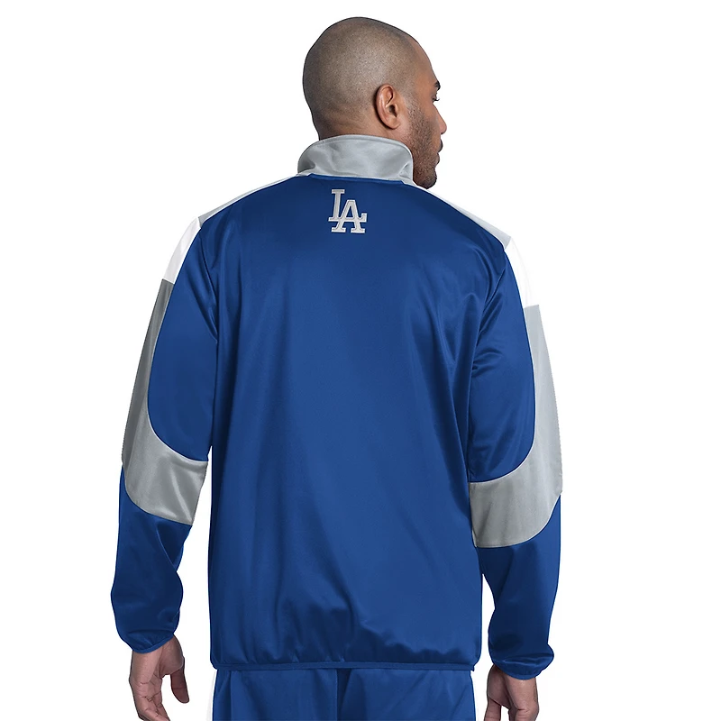 Los Angeles Dodgers Royal Blue Block Letters GIII Veteran Zip Up Track Jacket