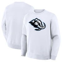 Utah Mammoth White Primary Logo Fanatics Crew Neck Sweatshirt
