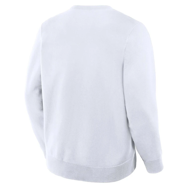 Utah Mammoth White Primary Logo Fanatics Crew Neck Sweatshirt