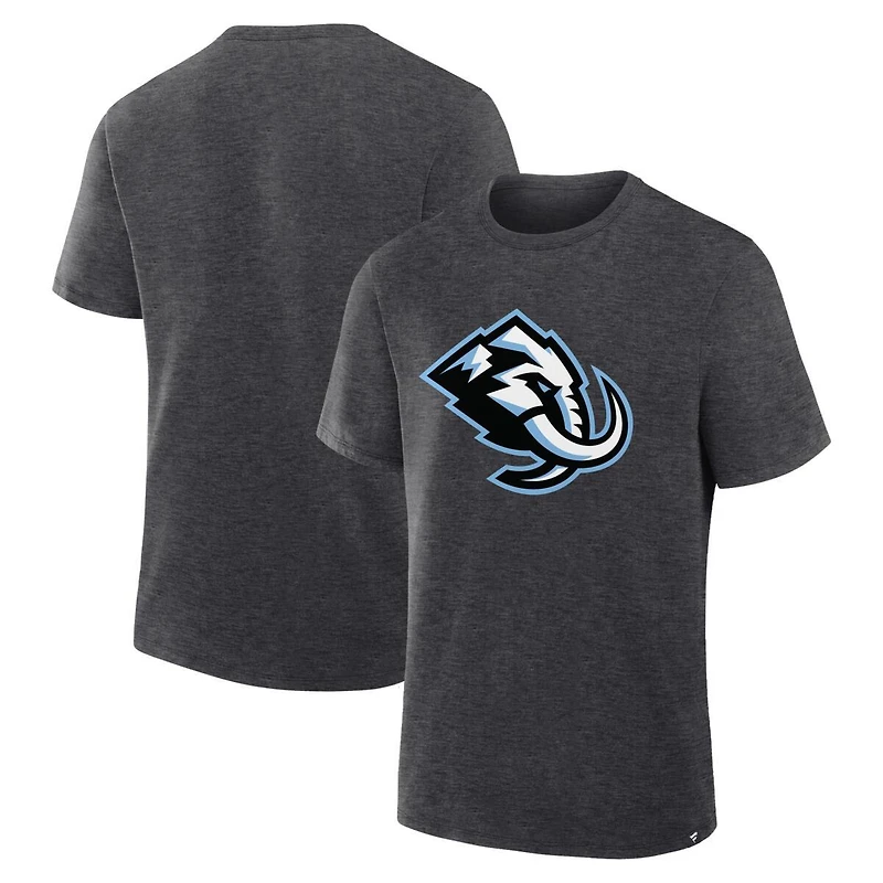Utah Mammoth Heather Charcoal Primary Logo Legacy Fanatics T-Shirt