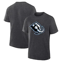 Utah Mammoth Heather Charcoal Primary Logo Legacy Fanatics T-Shirt