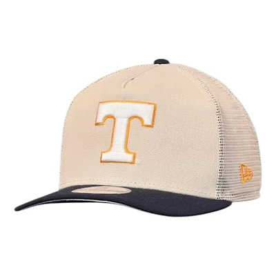 Tennessee Volunteers Stone and Navy Trucker New Era 9FIFTY A-Frame Snapback Hat