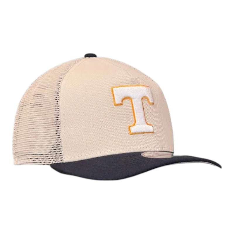 Tennessee Volunteers Stone and Navy Trucker New Era 9FIFTY A-Frame Snapback Hat