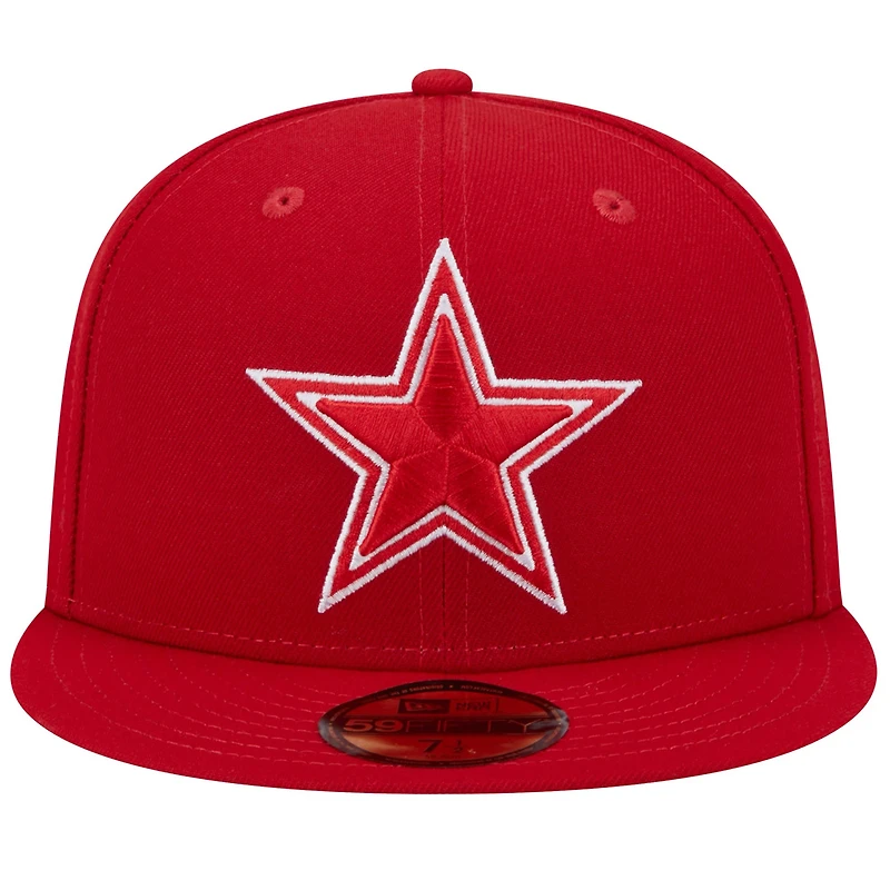 Dallas Cowboys Scarlet Red Super Bowl XXVII Patch Grey UV New Era 59FIFTY Fitted Hat