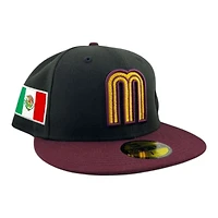 Mexico Black and Maroon "World Baseball Classic" Green UV New Era 59FIFTY Fitted Hat