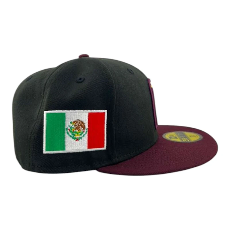 Mexico Black and Maroon "World Baseball Classic" Green UV New Era 59FIFTY Fitted Hat