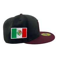 Mexico Black and Maroon "World Baseball Classic" Green UV New Era 59FIFTY Fitted Hat