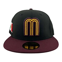 Mexico Black and Maroon "World Baseball Classic" Green UV New Era 59FIFTY Fitted Hat