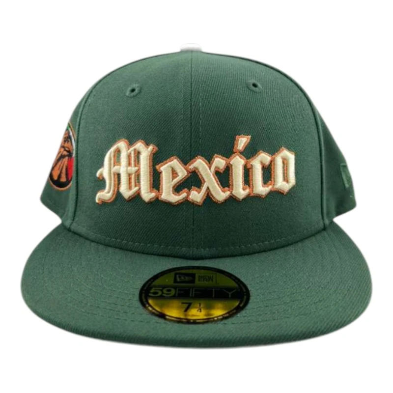 Mexico Cilantro Green Gothic Script "World Baseball Classic" Gray UV New Era 59FIFTY Fitted Hat