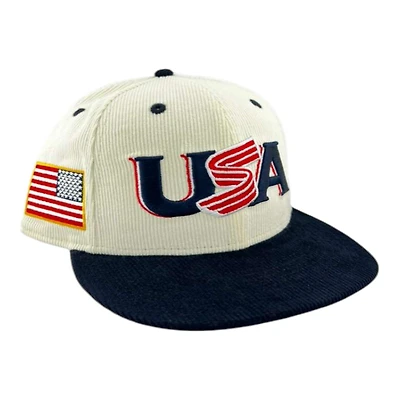USA Chrome and Navy Corduroy "World Baseball Classic" WBC New Era 9FIFTY Snapback Hat