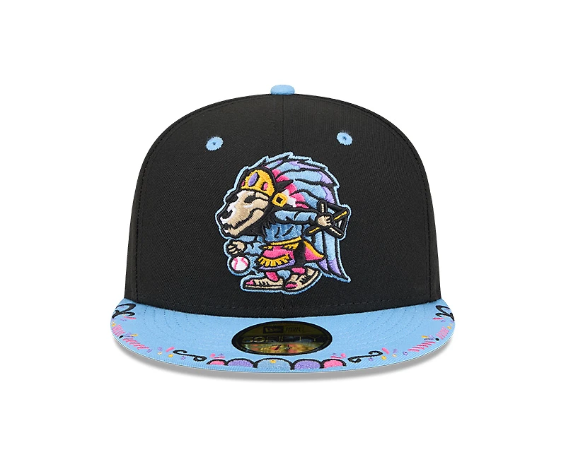 El Paso Chihuahuas Black and Blue 2026 Copa de la Diversion MiLB Gray UV 59FIFTY Fitted Hat