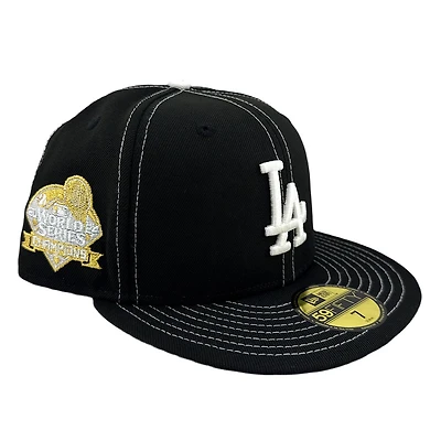 Los Angeles Dodgers Black "Contrast" 2024 World Series Champions Patch Grey UV New Era 59FIFTY Fitted Hat