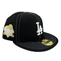 Los Angeles Dodgers Black "Contrast" 2024 World Series Champions Patch Grey UV New Era 59FIFTY Fitted Hat