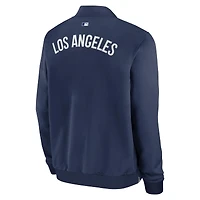 Los Angeles Dodgers Navy Authentic Collection Dugout Bomber Jacket - Mens