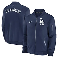 Los Angeles Dodgers Navy Authentic Collection Dugout Bomber Jacket - Mens