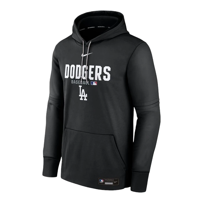 Los Angeles Dodgers Black Authentic Collection Nike Therma Pullover Hoodie