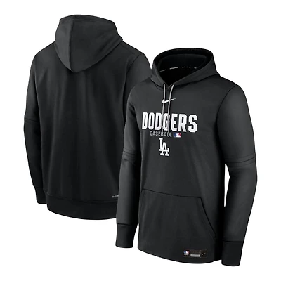 Los Angeles Dodgers Black Authentic Collection Nike Therma Pullover Hoodie
