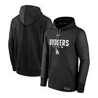 Los Angeles Dodgers Black Authentic Collection Nike Therma Pullover Hoodie