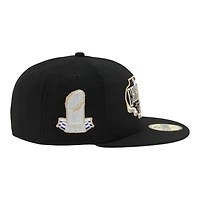 Los Angeles Dodgers Black Locker Room 2025 World Series Champions Trophy Patch Grey UV New Era 59FIFTY Fitted Hat
