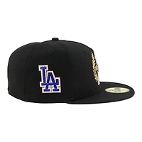 Los Angeles Dodgers Black 2025 World Series Champions Parade LA Patch Grey UV New Era 59FIFTY Fitted Hat