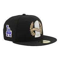Los Angeles Dodgers Black 2025 World Series Champions Parade LA Patch Grey UV New Era 59FIFTY Fitted Hat