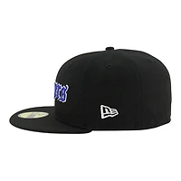 Los Angeles Dodgers Black Old English 2025 Back to Champs Diamond Patch Grey UV New Era 59FIFTY Fitted Hat