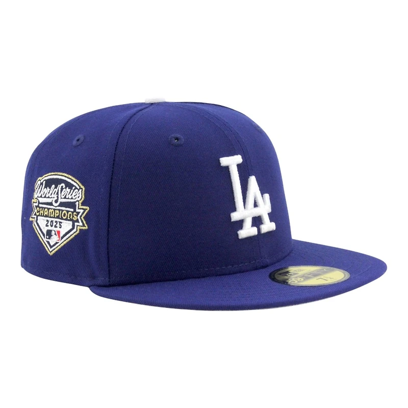 Los Angeles Dodgers Royal Blue 2025 World Series Champions Patch Grey UV New Era 59FIFTY Fitted Hat