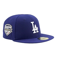 Los Angeles Dodgers Royal Blue 2025 World Series Champions Patch Grey UV New Era 59FIFTY Fitted Hat