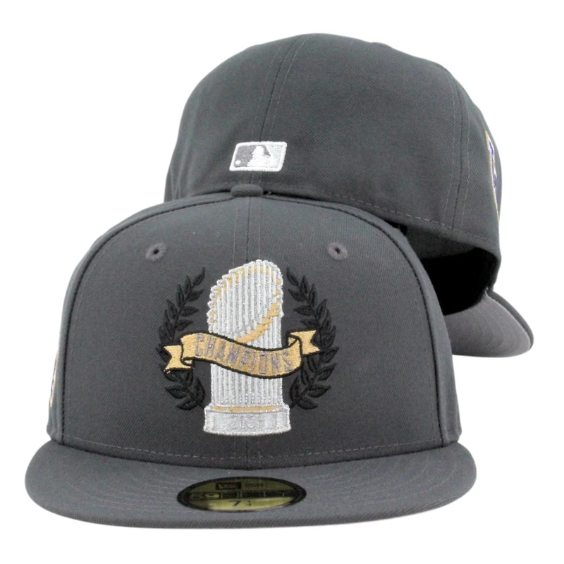 Los Angeles Dodgers Graphite 2025 World Series Champions Parade LA Patch Grey UV New Era 59FIFTY Fitted Hat