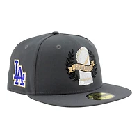 Los Angeles Dodgers Graphite 2025 World Series Champions Parade LA Patch Grey UV New Era 59FIFTY Fitted Hat