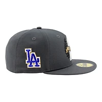 Los Angeles Dodgers Graphite 2025 World Series Champions Parade LA Patch Grey UV New Era 59FIFTY Fitted Hat