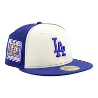 Los Angeles Dodgers White and Blue Back to Champs Rings Patch Royal UV New Era 59FIFTY Fitted Hat