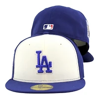 Los Angeles Dodgers White and Blue Back to Champs Rings Patch Royal UV New Era 59FIFTY Fitted Hat