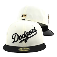 Los Angeles Dodgers Chrome and Black Script 2025 World Series Champions Patch Grey UV New Era 59FIFTY Fitted Hat