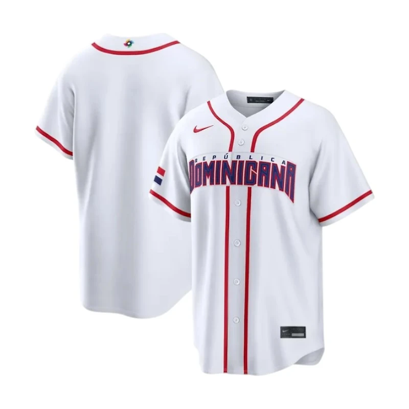 Youth Dominican Republic White Blank 2026 World Baseball Classic WBC Nike Jersey
