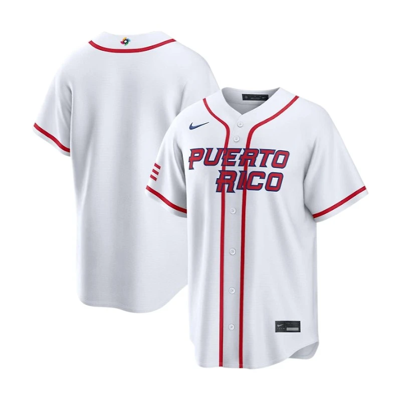 Youth Puerto Rico White Blank 2026 World Baseball Classic WBC Nike Home Stadium Jersey