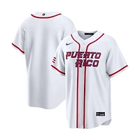 Youth Puerto Rico White Blank 2026 World Baseball Classic WBC Nike Home Stadium Jersey